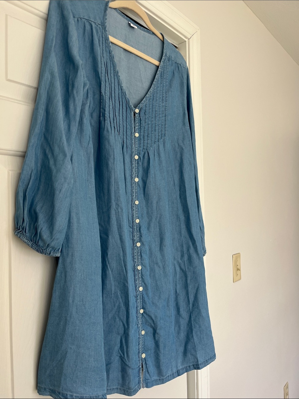 Old Navy Blue Denim Midi Dress